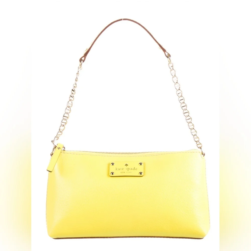 KATE SPADE NEW YORK NEON YELLOW BYRD WELLESLEY SHOULDER BAG